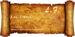 Lai Fanni névjegykártya